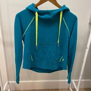 Reebok Teal Hoodie with Yellow Accents women’s size S
